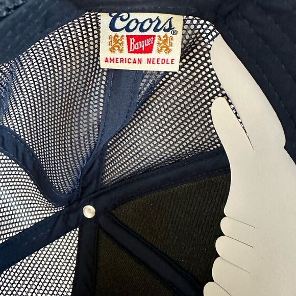 Coors Banquet Miller American Needle Navy Valin Mesh Trucker Hat Adjustable Cap - Picture 3 of 4